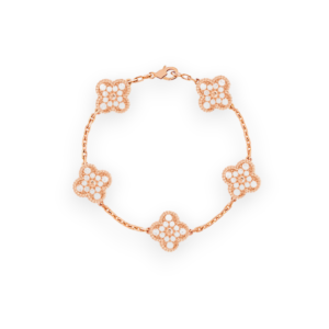 Rose Gold Clover Bracelet - Dazzling diamonds, anti-tarnish, waterproof. Elevate your elegance with timeless beauty. Shop now!"